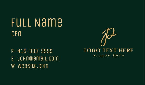 Gold Luxury Letter P Business Card Design Image Preview