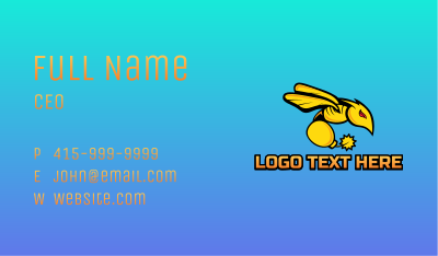 Bomb Bee Mascot Business Card
