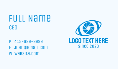 Blue Football Eye Lens Business Card Image Preview