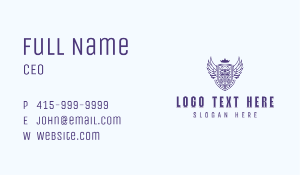 Artisanal Owl Crest Business Card Design Image Preview