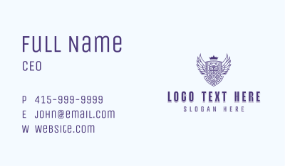 Artisanal Owl Crest Business Card Image Preview