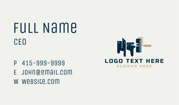 Metropolis Paint Roller Business Card Design Image Preview