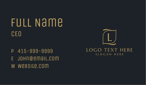 Golden Professional Letter Business Card Design Image Preview