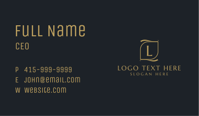 Golden Professional Letter Business Card Image Preview