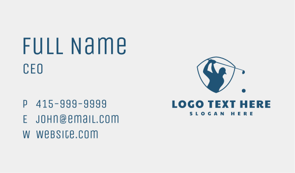 Golf Club Shield Business Card Design Image Preview