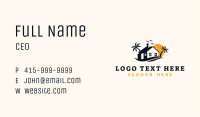 Seaside Resort Home Business Card Image Preview