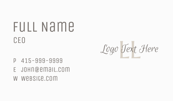 Classy Script Lettermark Business Card Design Image Preview