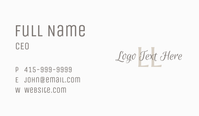 Classy Script Lettermark Business Card Image Preview