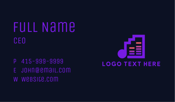 High Note Music Bars Business Card Design Image Preview