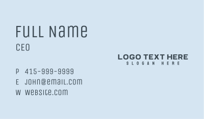 Generic Modern Wordmark Business Card Image Preview