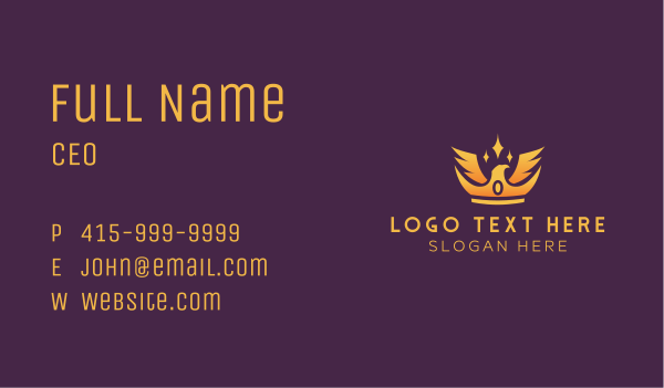 Eagle Wing Crown Business Card Design Image Preview