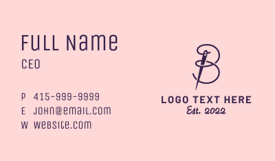 Needle Thread Fashion Business Card Image Preview