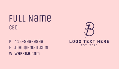 Needle Thread Fashion Business Card Image Preview