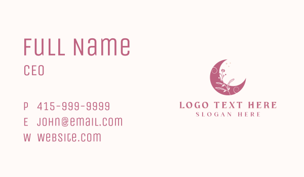 Crescent Flower Moon Business Card Design Image Preview