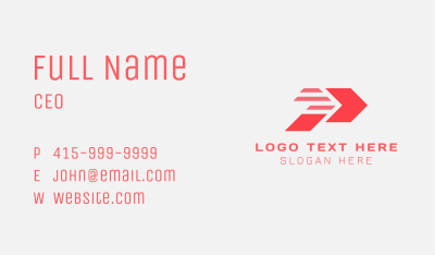Delivery Letter P Business Card