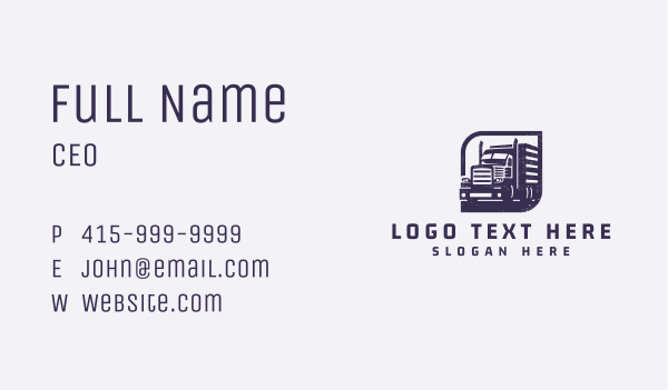 Vintage Shipping Truck Business Card Design Image Preview