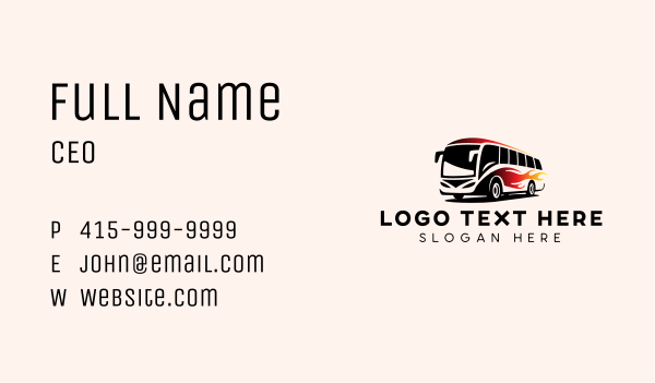 Flame Bus Shuttle Business Card Design Image Preview