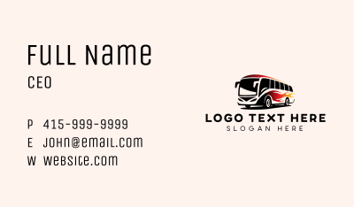 Flame Bus Shuttle Business Card Image Preview