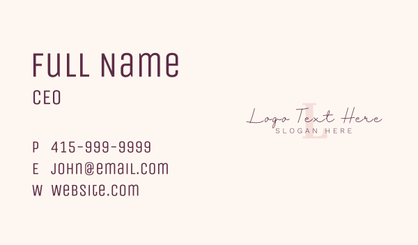 Feminine Signature Letter Business Card Design Image Preview