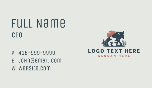 Buffalo Bison Wildlife Nature Business Card Design Image Preview