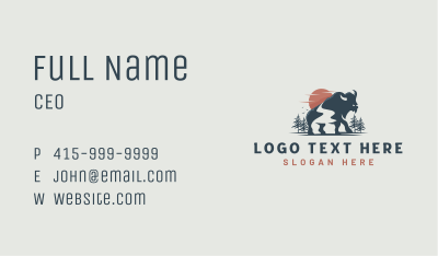 Buffalo Bison Wildlife Nature Business Card Image Preview