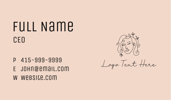 Beauty Flower Woman Business Card Design Image Preview