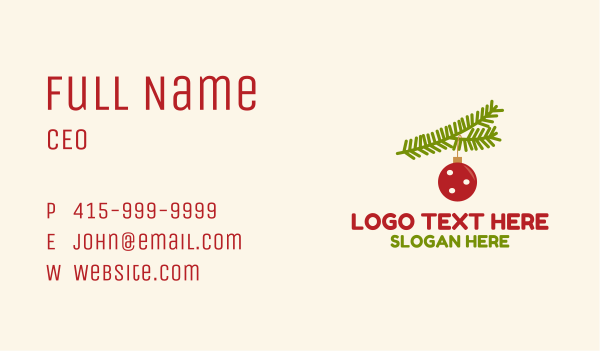Christmas Ball Ornament Business Card Design Image Preview