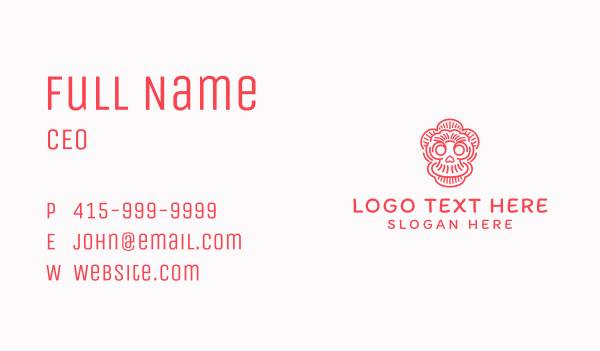 Mexican Festive Skull  Business Card Design Image Preview
