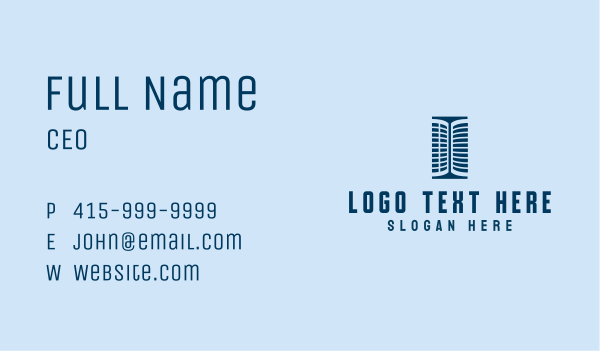 Twin Towers Letter I Business Card Design Image Preview