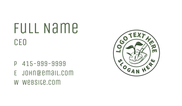 Shovel Plant Emblem Business Card Design Image Preview