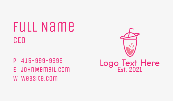 Pink Orbit Refreshment  Business Card Design Image Preview