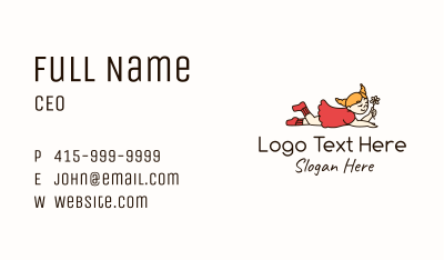Smiling Girl Character Business Card