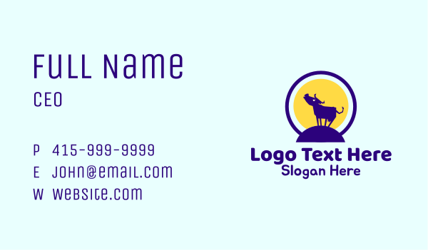 Howling Cow Hill Business Card Design Image Preview