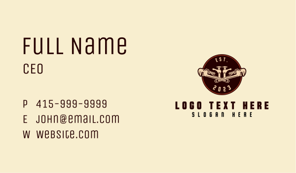 Faucet Wrench Plumbing Business Card Design Image Preview