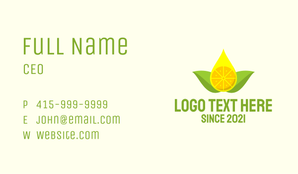 Citrus Lemon Juice Business Card Design Image Preview