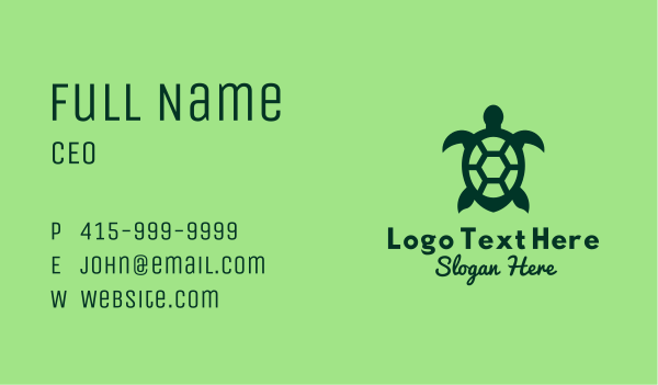 Green Sea Turtle  Business Card Design Image Preview