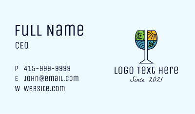 Vineyard Wine Badge Business Card