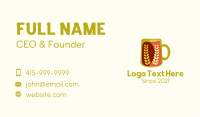Orange Beer Mug Business Card Image Preview