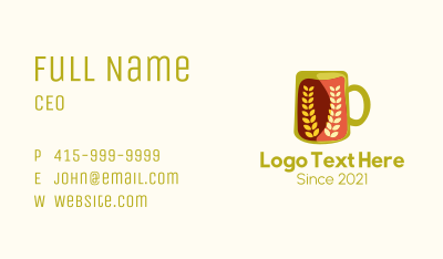 Orange Beer Mug Business Card Image Preview