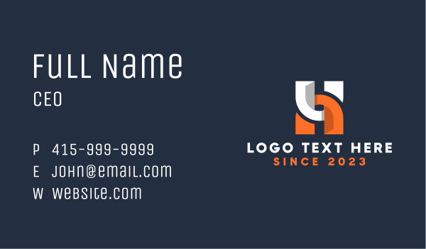 Software Technician Letter H Business Card Design Image Preview