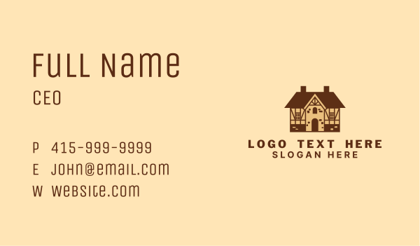 Tudor House Architecture  Business Card Design Image Preview