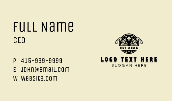 Industrial Quarry Excavation Business Card Design Image Preview
