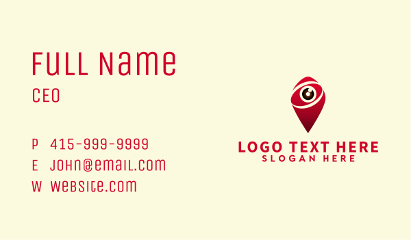 Red Surveillance Pin Business Card Design Image Preview