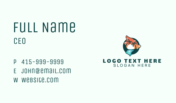 Hawaii Tropical Beach Business Card Design Image Preview