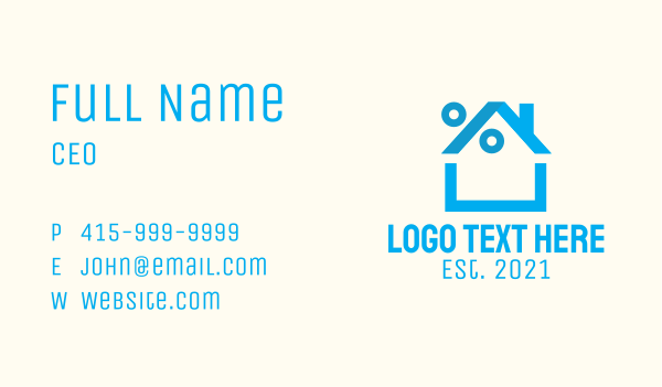 Blue House Discount  Business Card Design Image Preview