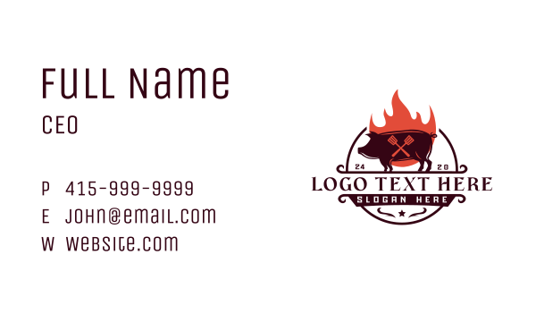 Grill Pork Barbecue Business Card Design Image Preview
