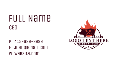 Grill Pork Barbecue Business Card Image Preview