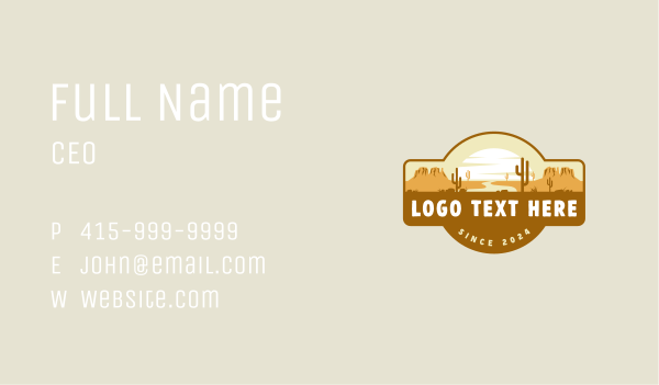Adventure Desert Outback Business Card Design Image Preview