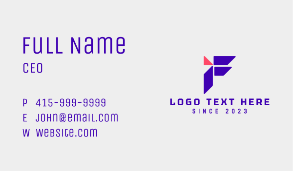 Tech Company Letter F  Business Card Design Image Preview