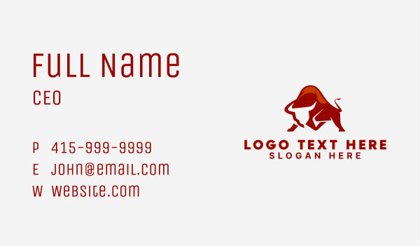 Bison Farm Animal  Business Card Design Image Preview
